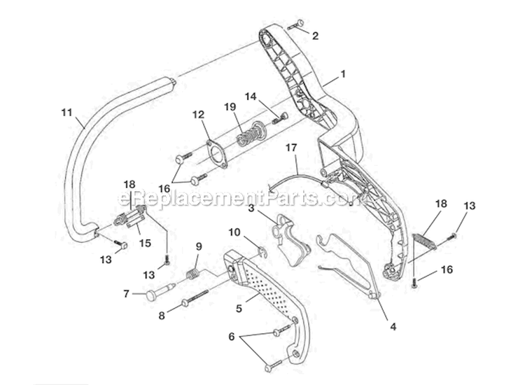 Handles Diagram and Parts List for UT10530A  Homelite Chainsaw