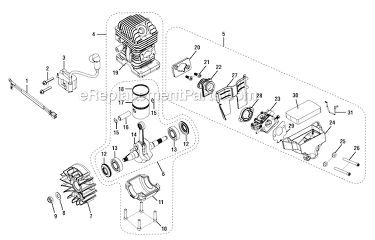 Page D Diagram and Parts List for UT10549  Homelite Chainsaw