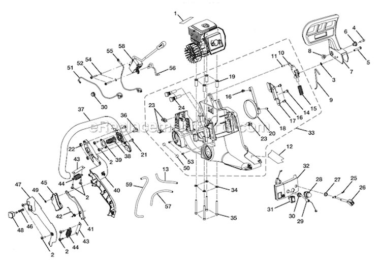 Page B Diagram and Parts List for UT10552  Homelite Chainsaw