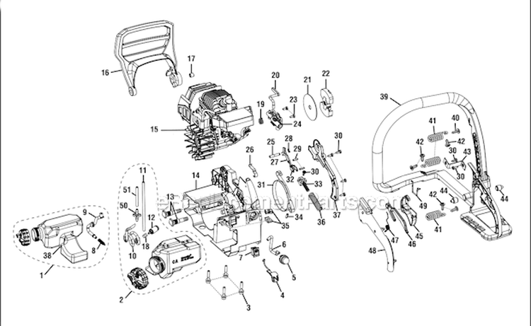 Page C Diagram and Parts List for UT10589  Homelite Chainsaw