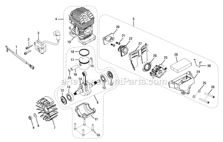Page D Diagram and Parts List for UT10660  Homelite Chainsaw