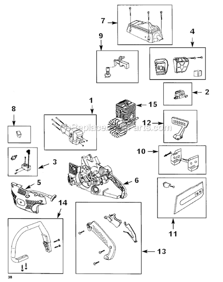 Page A Diagram and Parts List for UT10781  Homelite Chainsaw