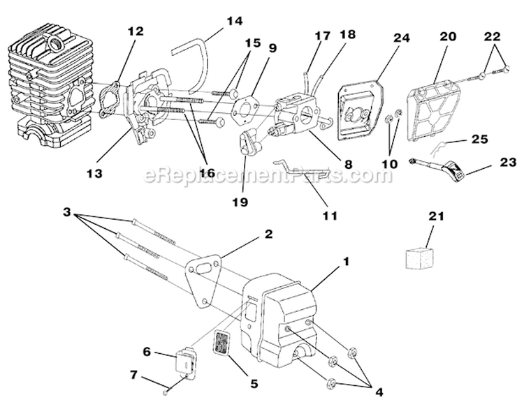 Page A Diagram and Parts List for UT10782  Homelite Chainsaw