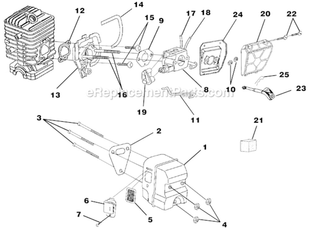 Page A Diagram and Parts List for UT10786  Homelite Chainsaw