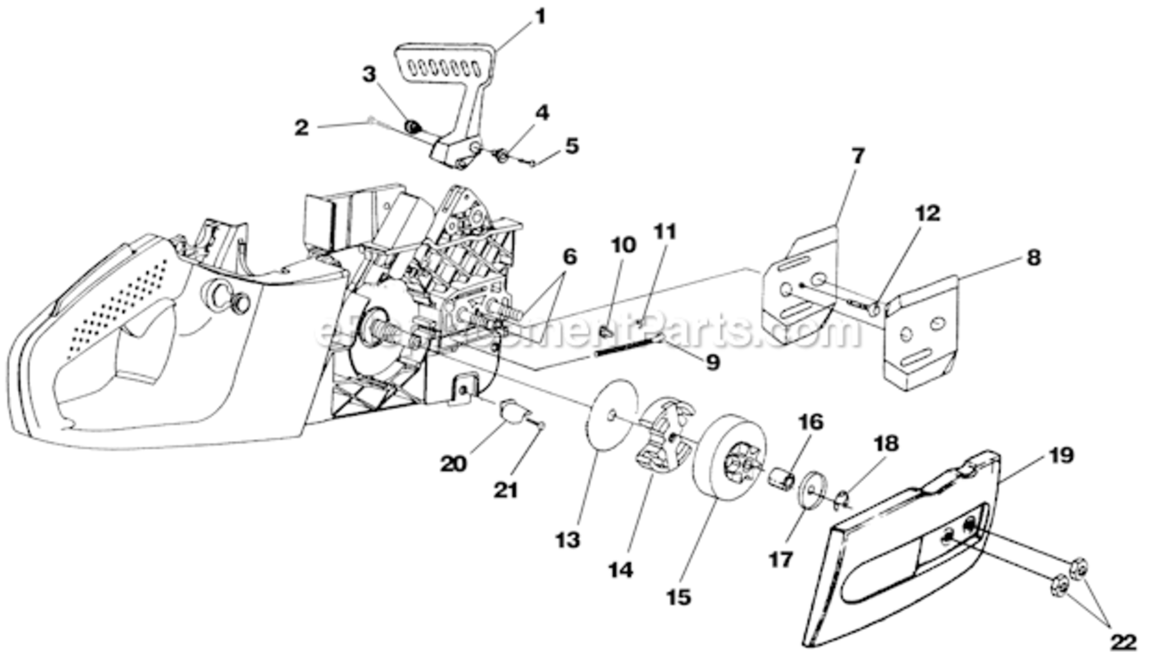 Page B Diagram and Parts List for UT10786  Homelite Chainsaw