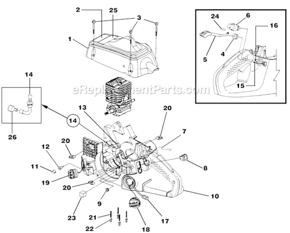 Page C Diagram and Parts List for UT10786  Homelite Chainsaw