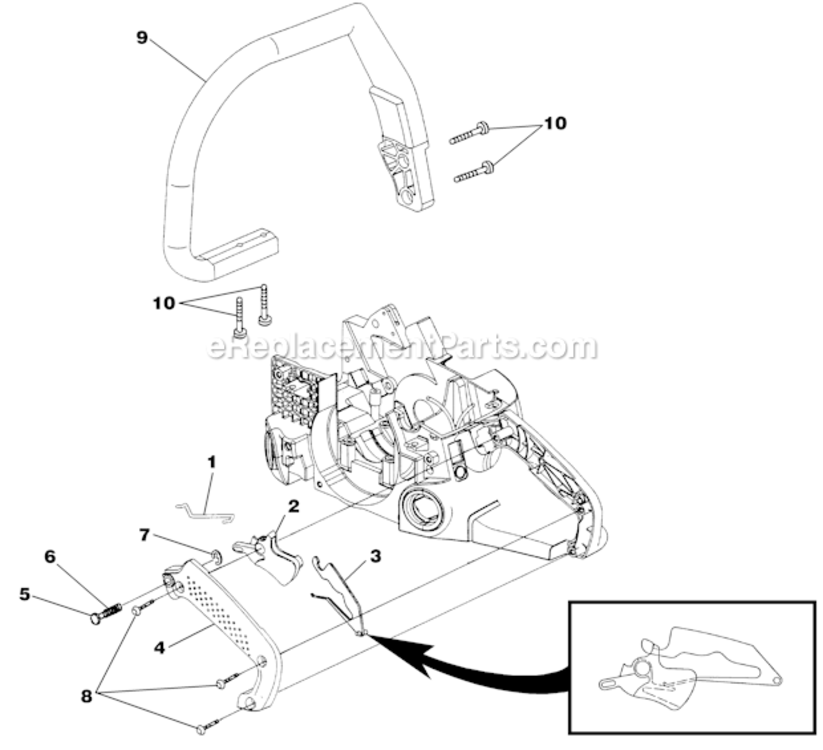 Page E Diagram and Parts List for UT10786  Homelite Chainsaw