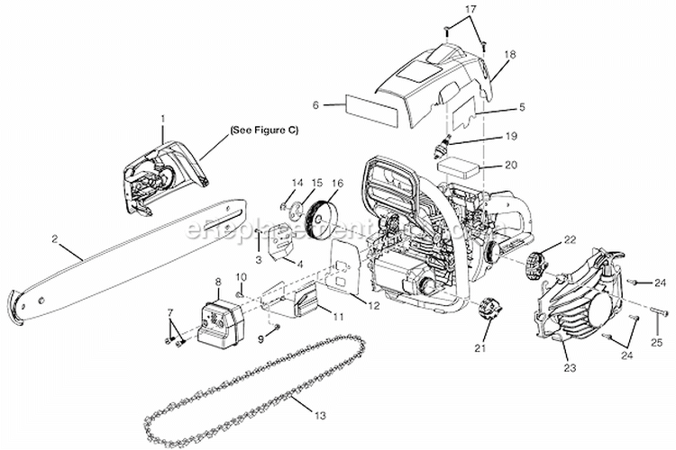 Page A Diagram and Parts List for UT10918  Homelite Chainsaw