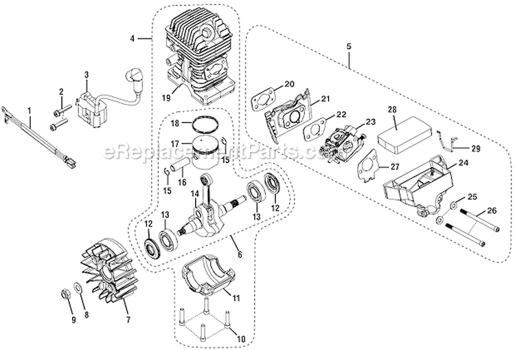 Page D Diagram and Parts List for UT10918  Homelite Chainsaw