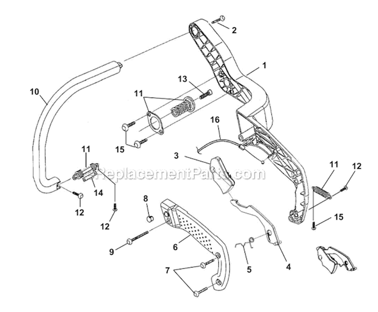 Handles Diagram and Parts List for UT10946A  Homelite Chainsaw