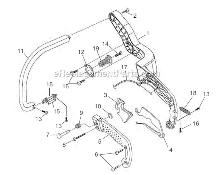 Handles Diagram and Parts List for UT10947E  Homelite Chainsaw