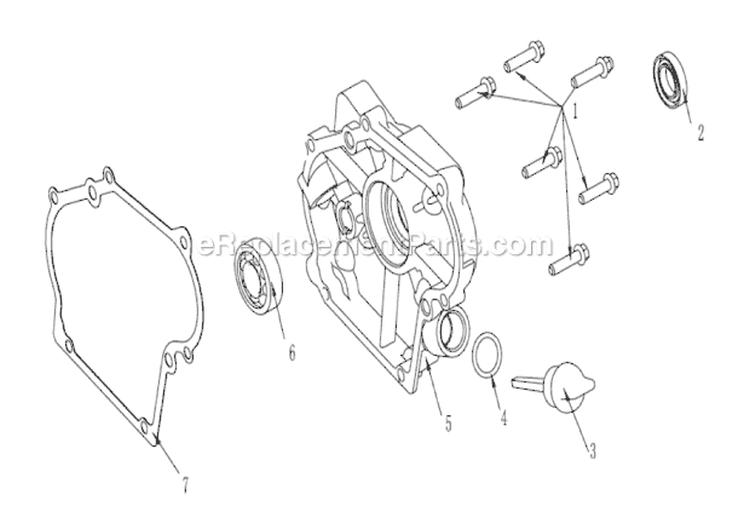 Crankcase Cover Assy Diagram and Parts List for UT13140  Homelite Edger