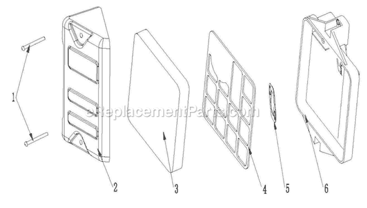 Air Filter Assy Diagram and Parts List for UT13140  Homelite Edger