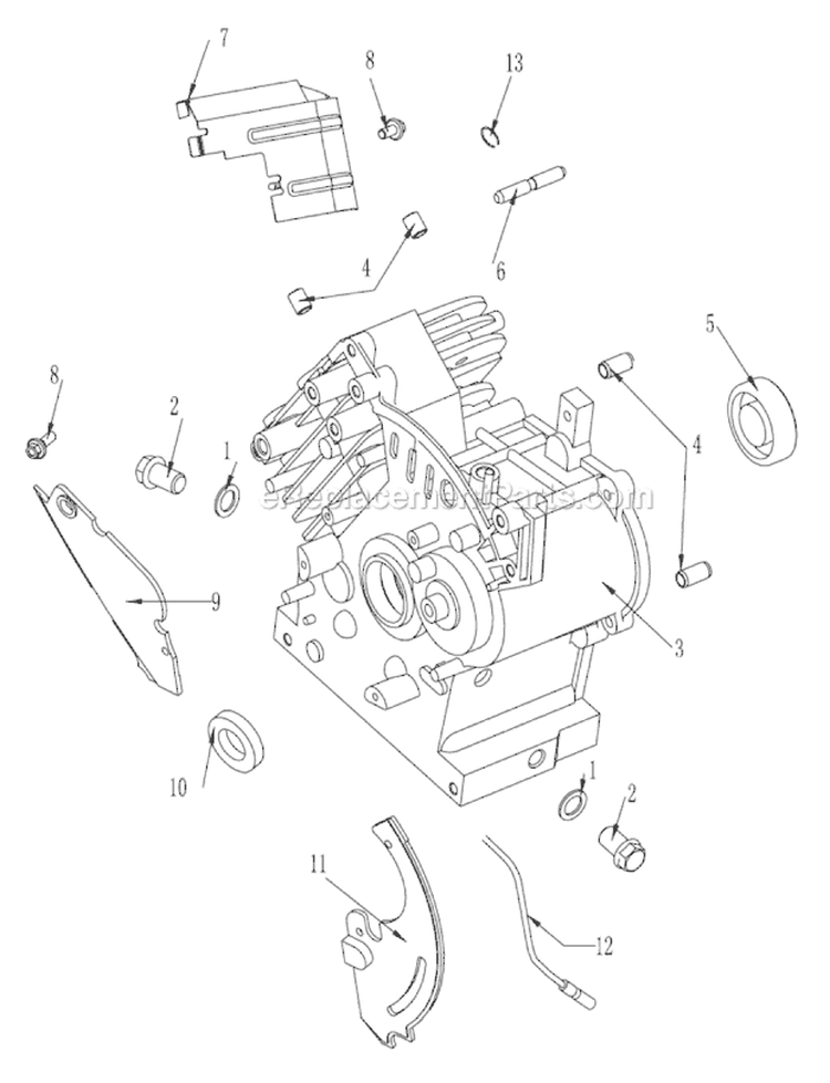 Crankcase Assy And Kits Diagram and Parts List for UT13140  Homelite Edger