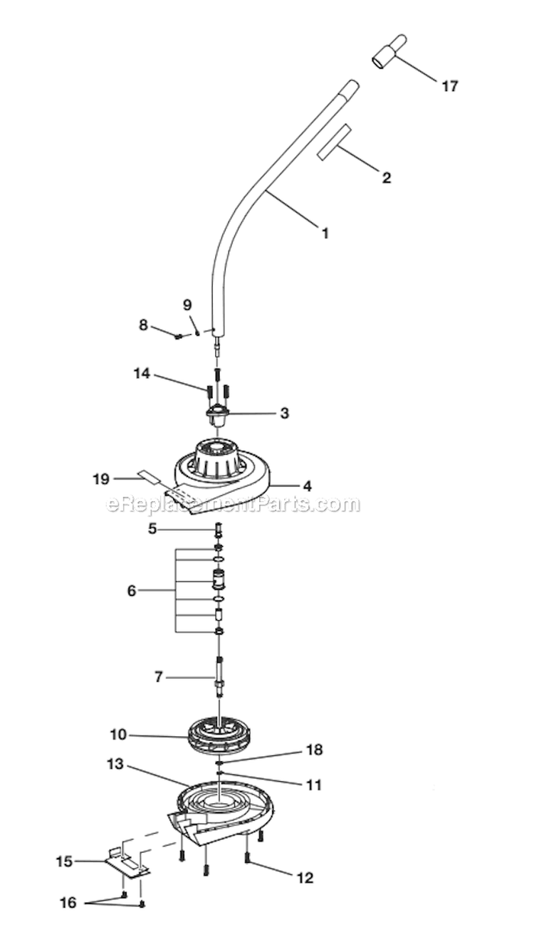 Page A Diagram and Parts List for UT15519E  Homelite Leaf Blower / Vacuum