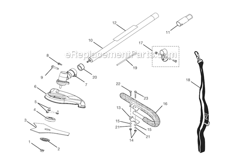 Page A Diagram and Parts List for UT15702B  Homelite Brush Cutter