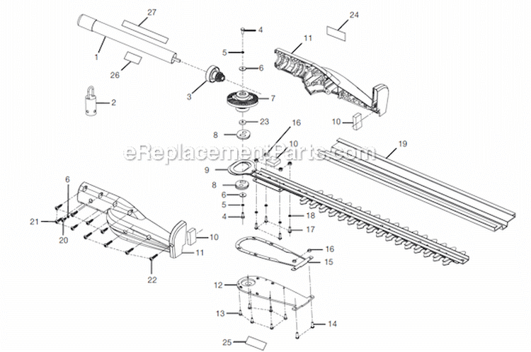 Page A Diagram and Parts List for UT15703A  Homelite Hedge Trimmer