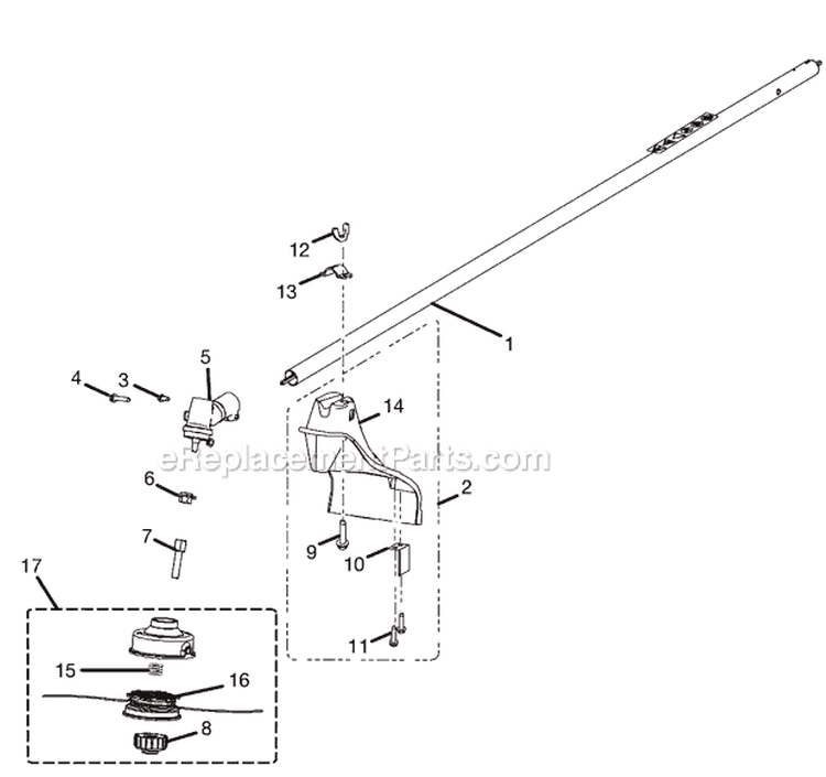 Page C Diagram and Parts List for UT20006  Homelite Trimmer