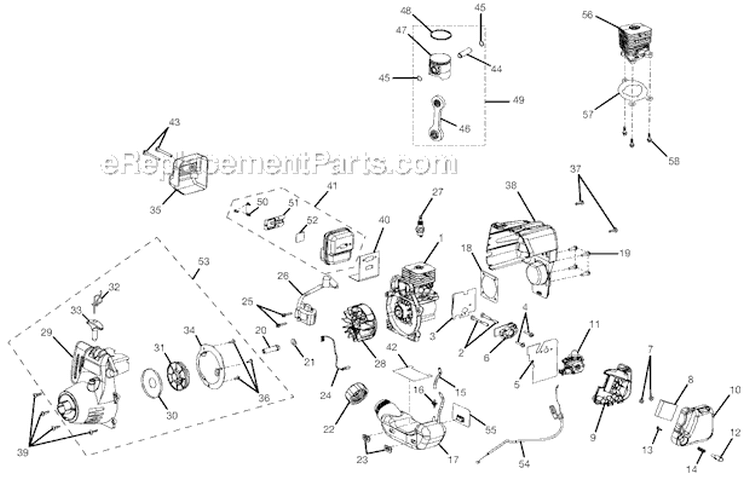 Page B Diagram and Parts List for UT20044B  Homelite Trimmer