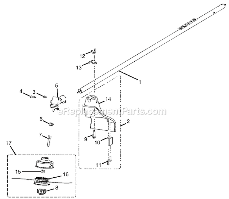 Page C Diagram and Parts List for UT20046  Homelite Trimmer