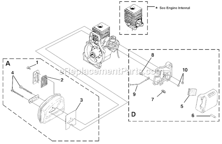 Muffler And Air Cleaner Diagram and Parts List for UT20771  Homelite Trimmer