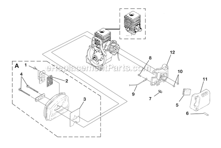 Muffler - Air Cleaner Diagram and Parts List for UT20930 Trimlite Homelite Trimmer