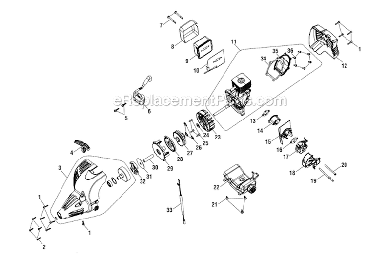 Page B Diagram and Parts List for UT21967  Homelite Trimmer