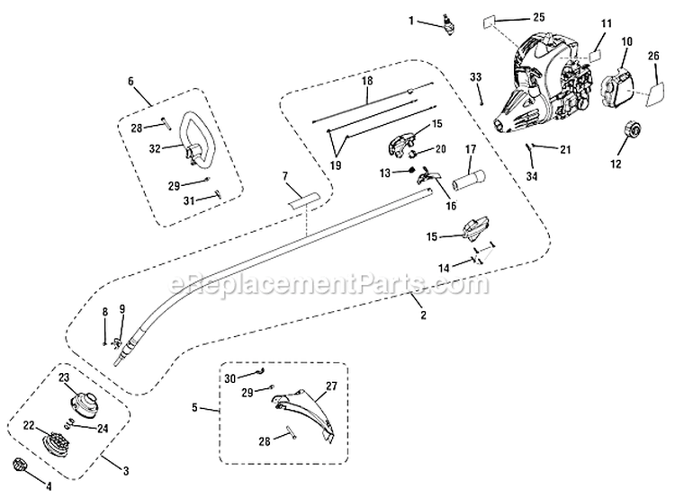 Page A Diagram and Parts List for UT22650  Homelite Trimmer