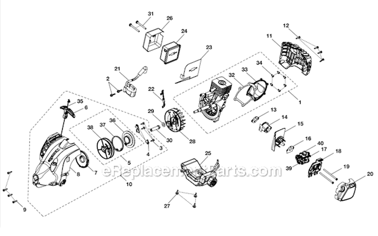Page C Diagram and Parts List for UT32050  Homelite Trimmer