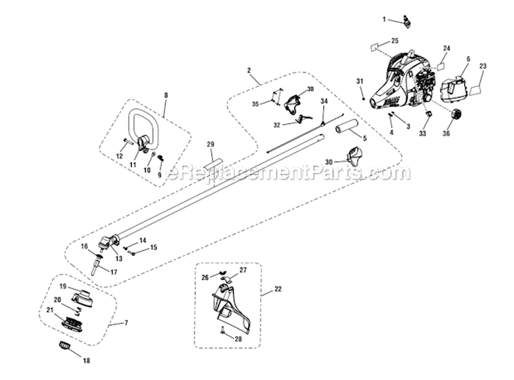 Page B Diagram and Parts List for UT32605A  Homelite Trimmer