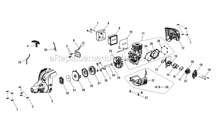 Page C Diagram and Parts List for UT32605A  Homelite Trimmer