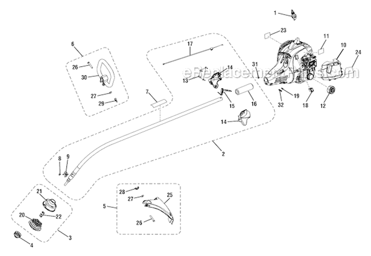 Page A Diagram and Parts List for UT32605  Homelite Trimmer