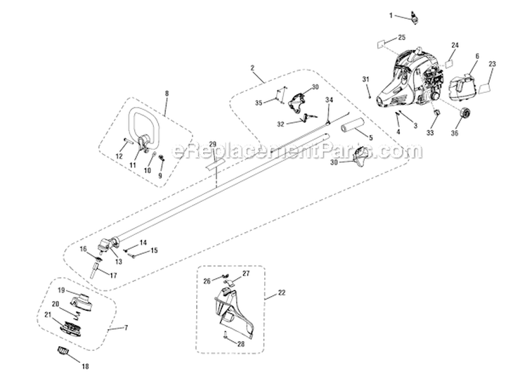 Page B Diagram and Parts List for UT32605  Homelite Trimmer