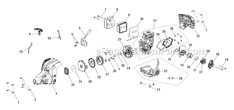 Page C Diagram and Parts List for UT32605  Homelite Trimmer