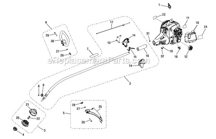 Page A Diagram and Parts List for UT32651A  Homelite Trimmer