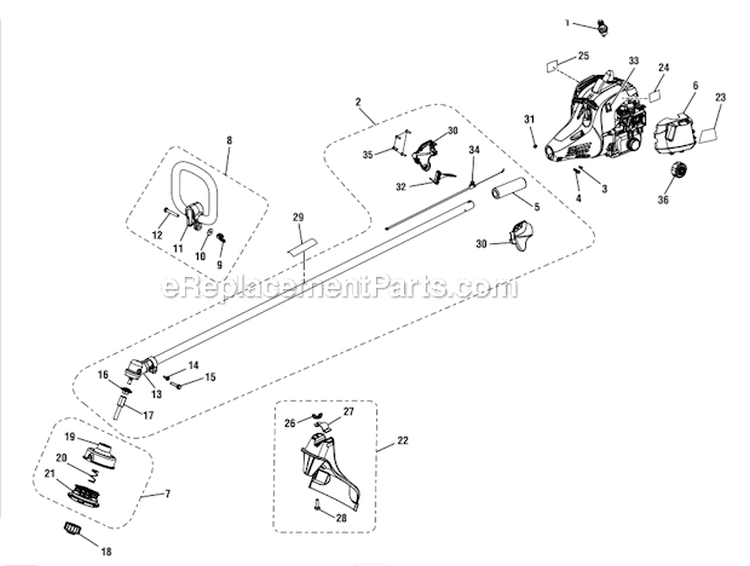 Page A Diagram and Parts List for UT32651  Homelite Trimmer