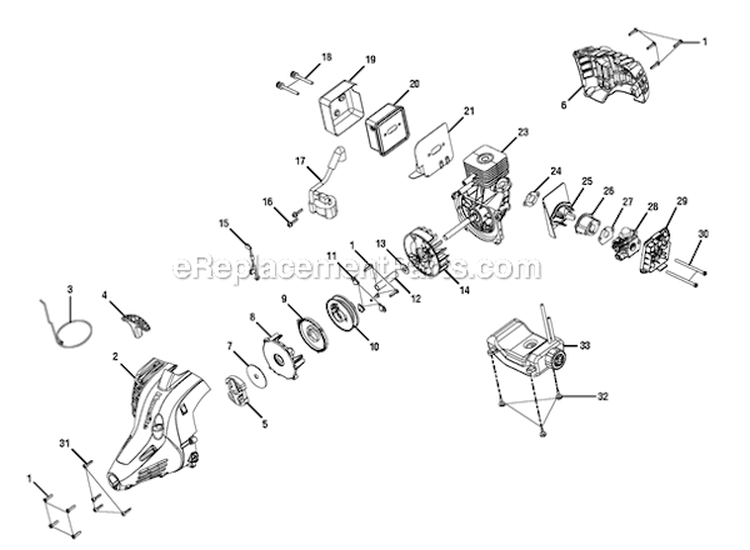 Page C Diagram and Parts List for UT33600  Homelite Trimmer