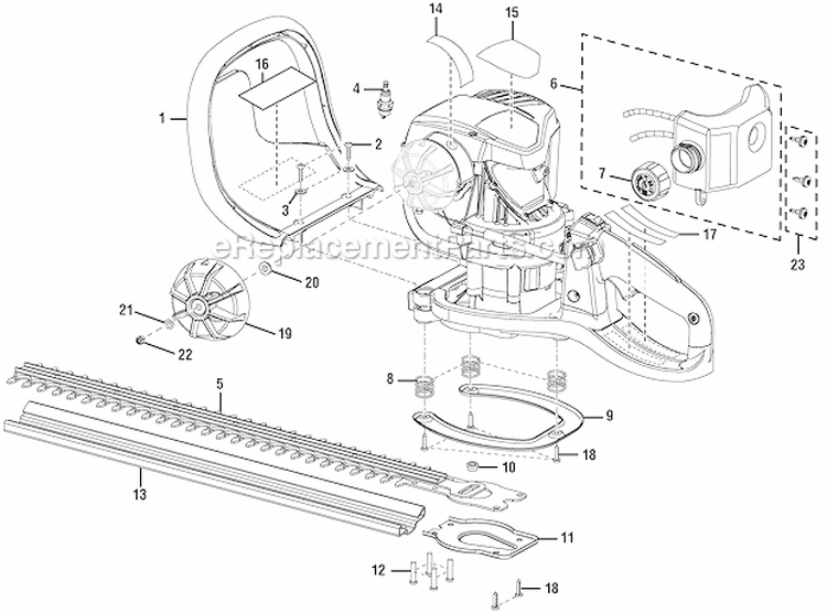 Page A Diagram and Parts List for UT40502  Homelite Hedge Trimmer