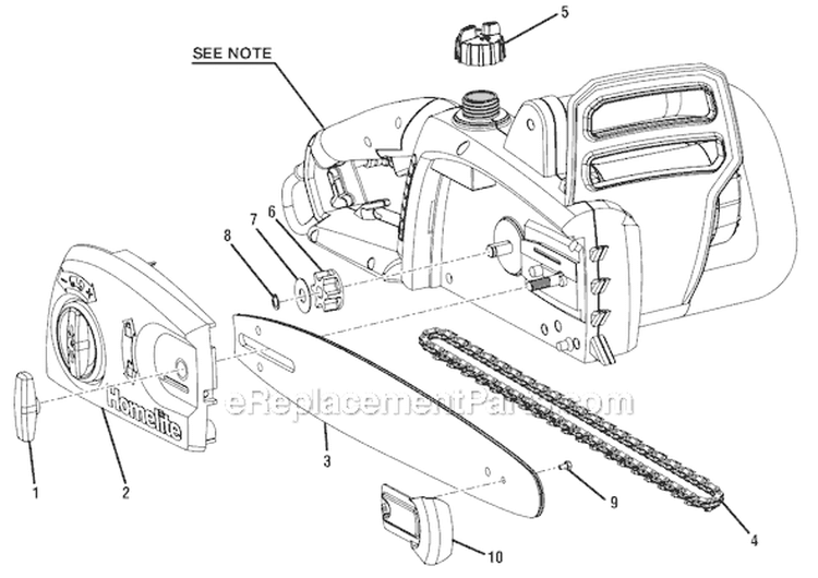 Page A Diagram and Parts List for UT43120A  Homelite Chainsaw