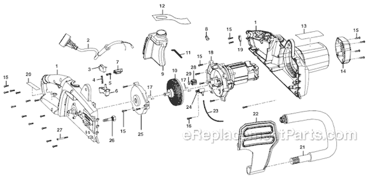 Page B Diagram and Parts List for UT43122  Homelite Chainsaw