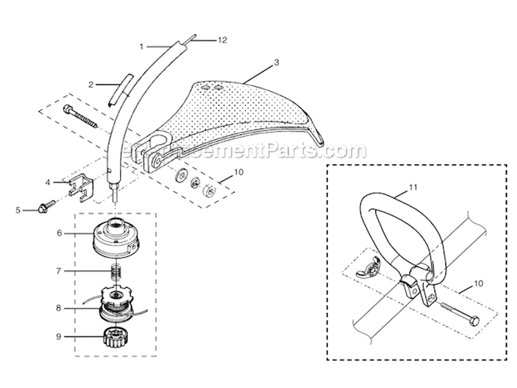 Page B Diagram and Parts List for UT70121  Homelite Trimmer