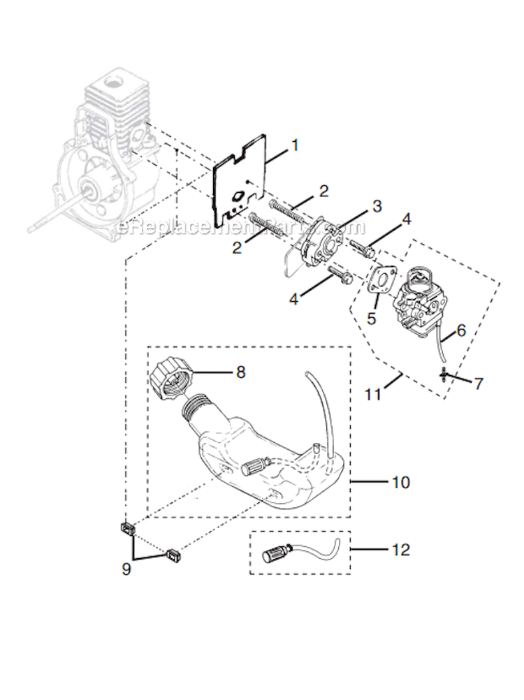 Page C Diagram and Parts List for UT70121  Homelite Trimmer