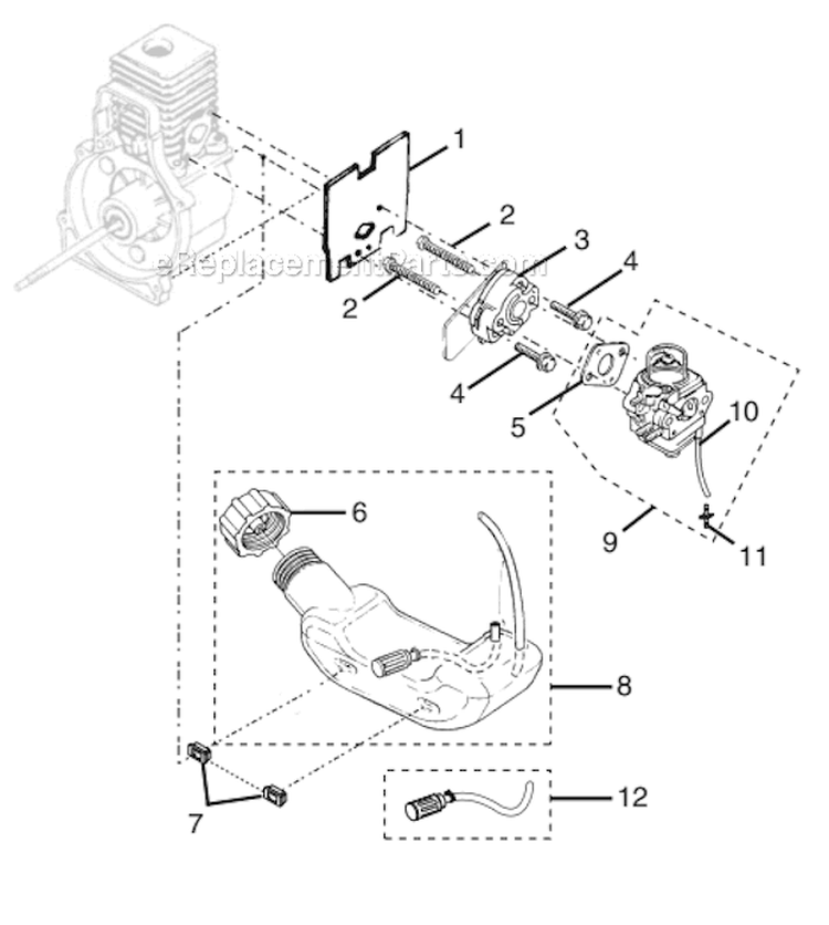 Page C Diagram and Parts List for UT70123A  Homelite Trimmer