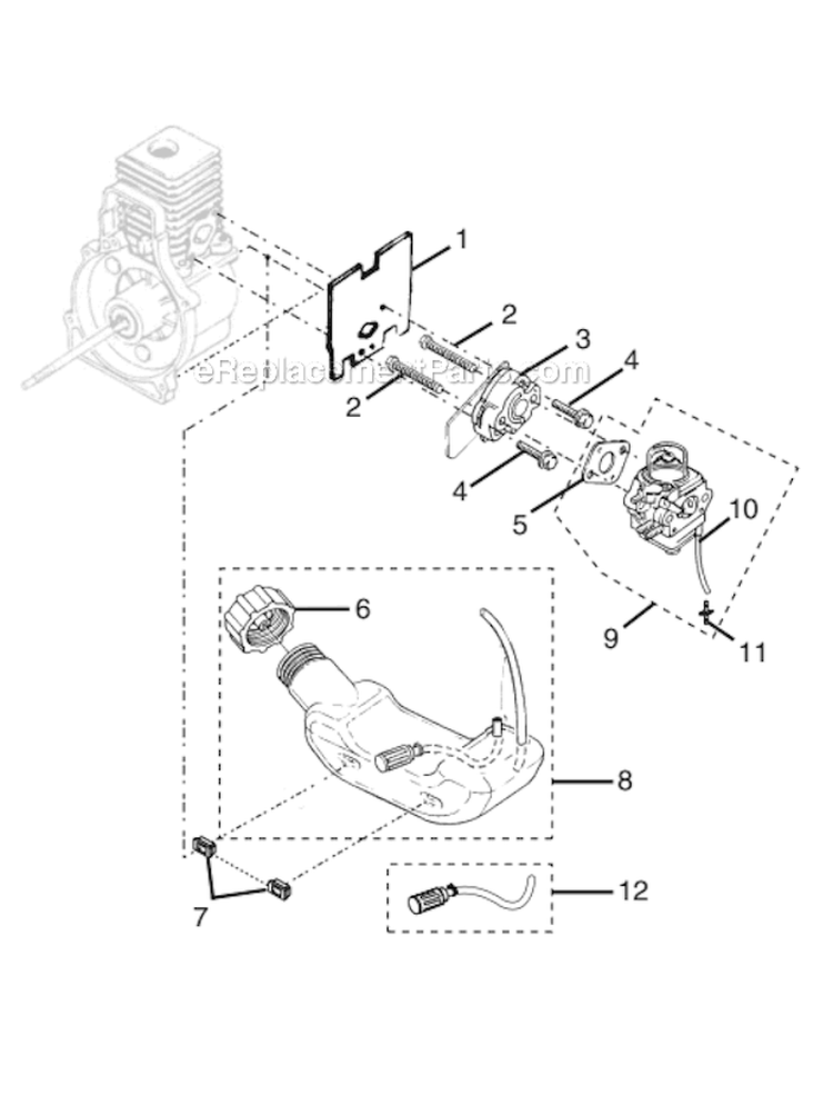 Page C Diagram and Parts List for UT70123  Homelite Trimmer