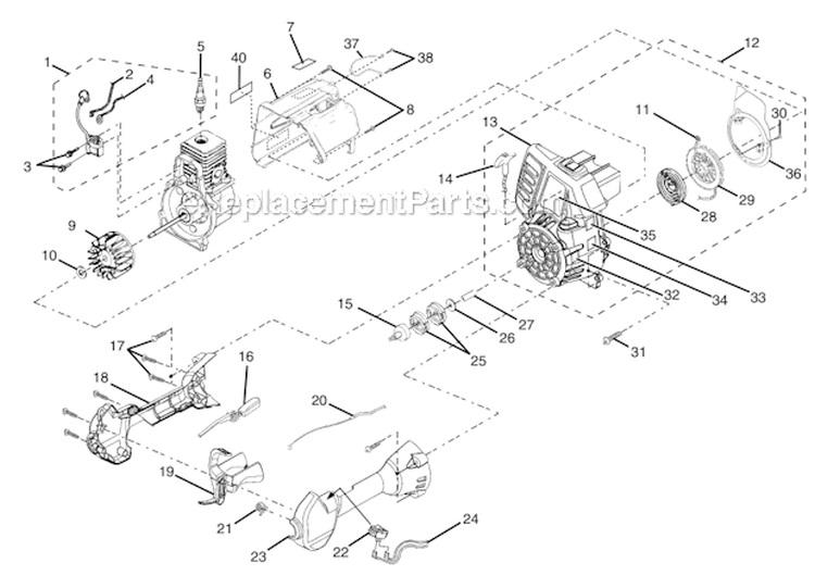 Page A Diagram and Parts List for UT70127A  Homelite Trimmer