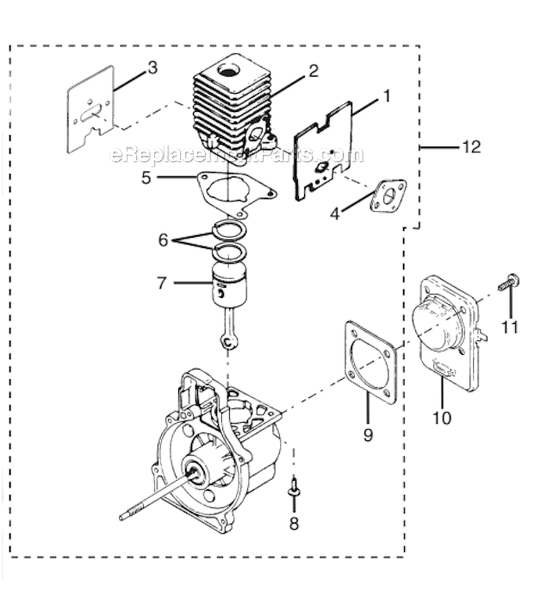 Page E Diagram and Parts List for UT70127  Homelite Trimmer