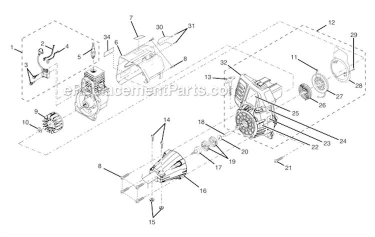 Page A Diagram and Parts List for UT70129A  Homelite Trimmer