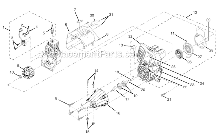 Page A Diagram and Parts List for UT70129  Homelite Trimmer