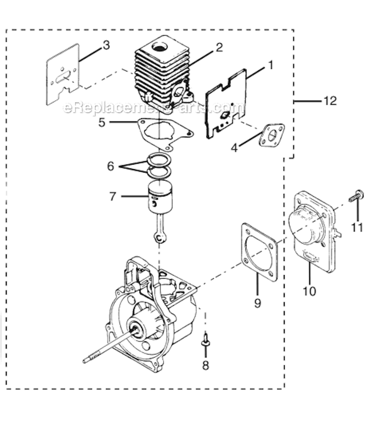 Page E Diagram and Parts List for UT70129  Homelite Trimmer