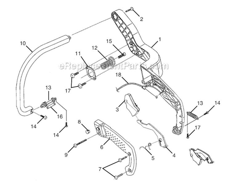 Handles Diagram and Parts List for UT74127D  Homelite Chainsaw